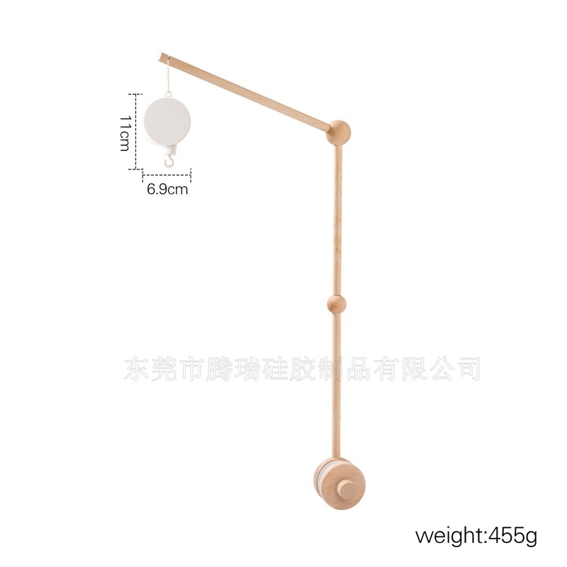 Picture of Amazon Wooden Baby Bed Bell Bracket Rotatable Baby Comforting Bracket Floor Hanging Wooden Bed Bell Toy