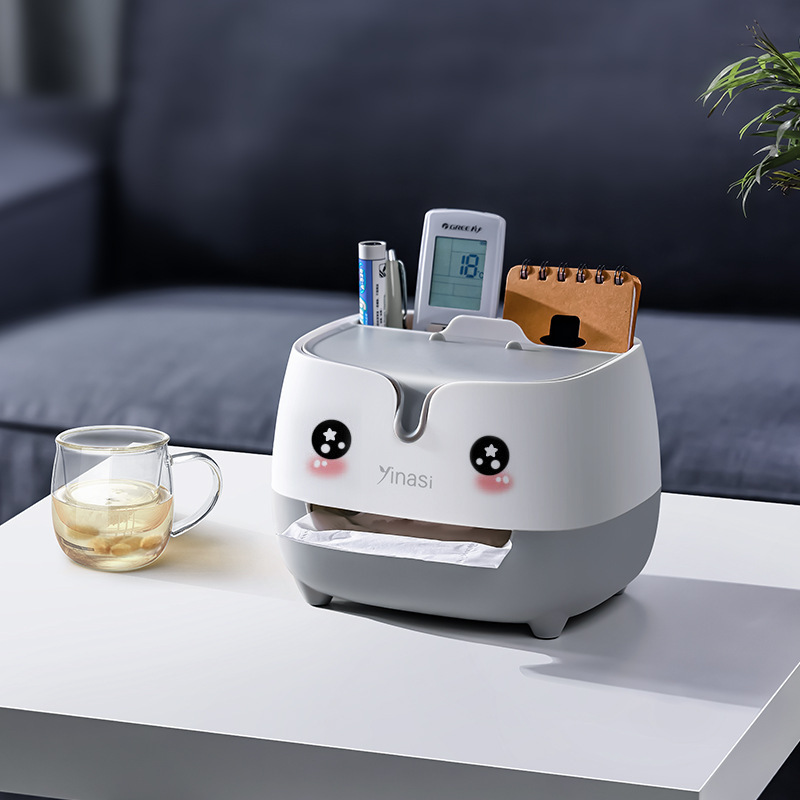 Desktop tissue box tissue box living room home creative cute tissue box multifunctional remote control storage napkin carton