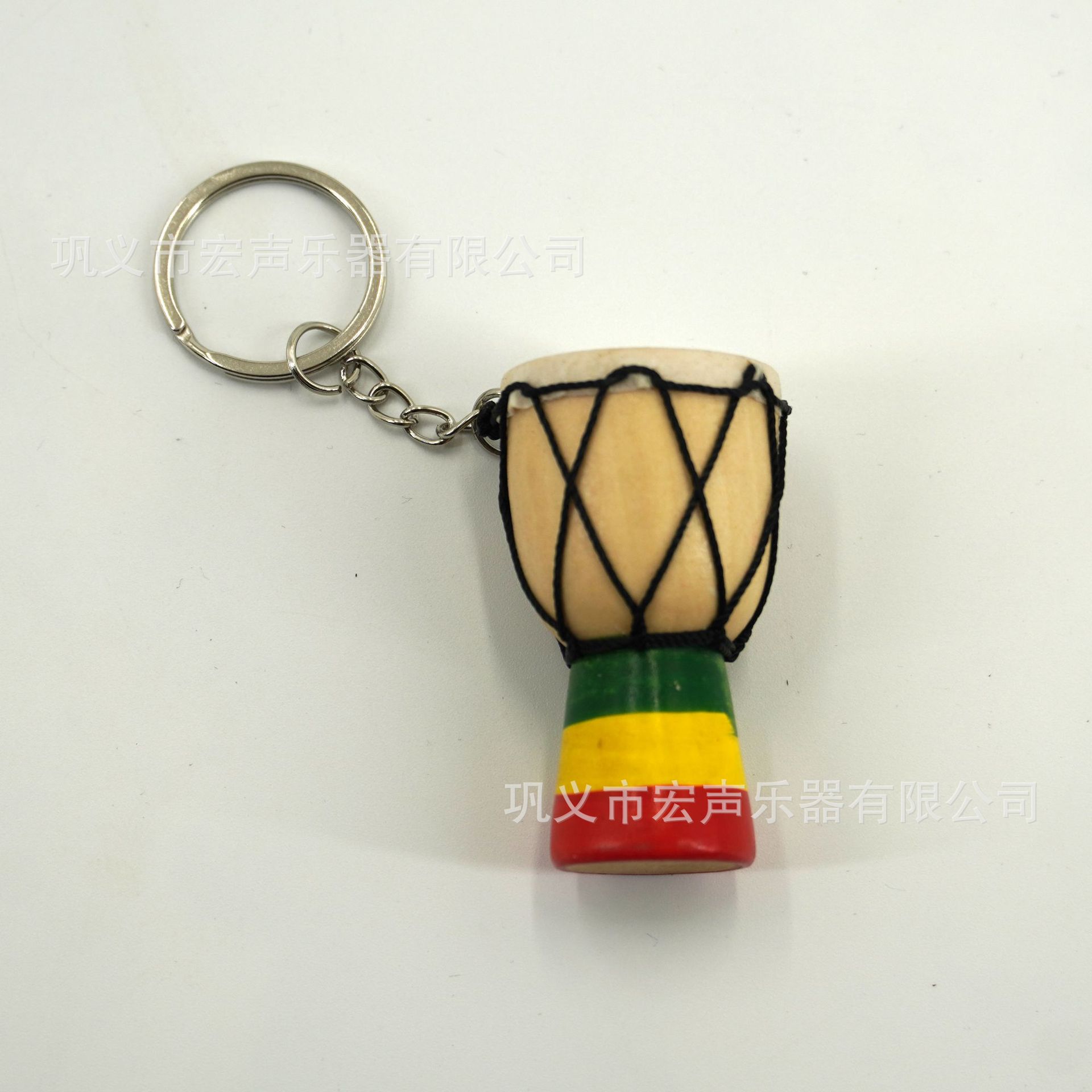 Picture of African Drum Pendant African Tambourine Necklace Jewelry Travel Gift Souvenir Solid Wood Handmade Sheepskin Sewing