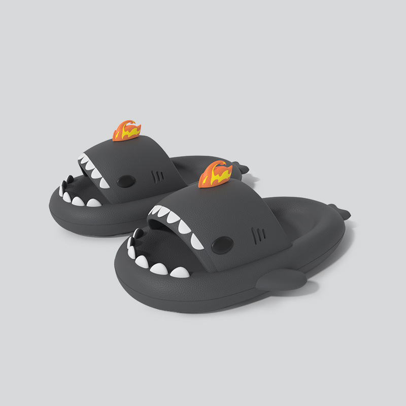 Picture of New Style Lantern Fish Shark Slippers Female Couple Indoor and Outdoor Thick Slippers Female Slip-on Feeling Soft Sole Home Sandals for Men