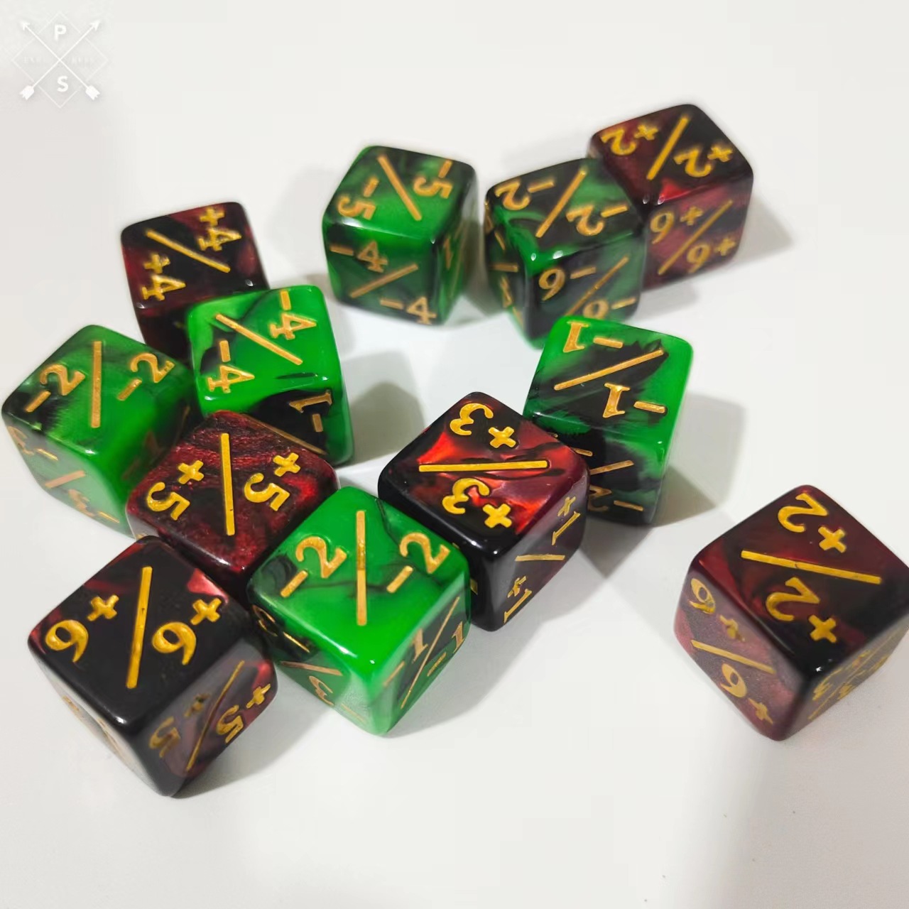 Picture of 16mm right angle two-color plus and minus number arithmetic dice color sieve throw