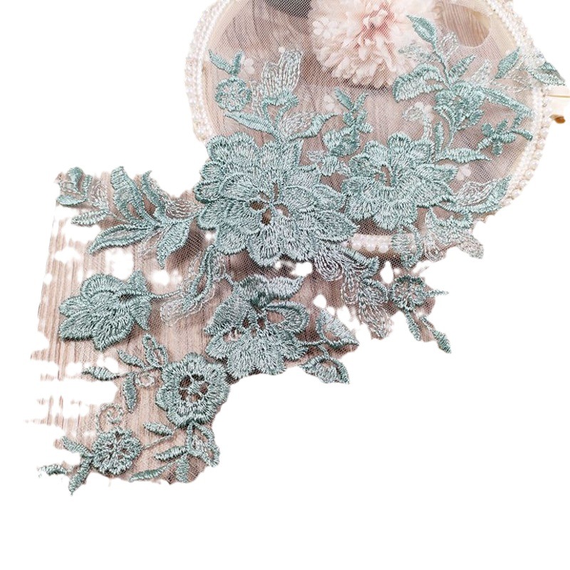 Color Series Embroidery Flower Accessories Handmade DIY Evening Dress Dance Clothes Stage Clothing Lace Flower Stickers