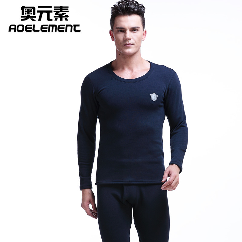 Picture of Men's Thermal Underwear suit Thickened fleece-lined Autumn and Winter Round Neck Autumn Clothes Autumn Trousers Youth Cold-proof Tight Cotton Sweater