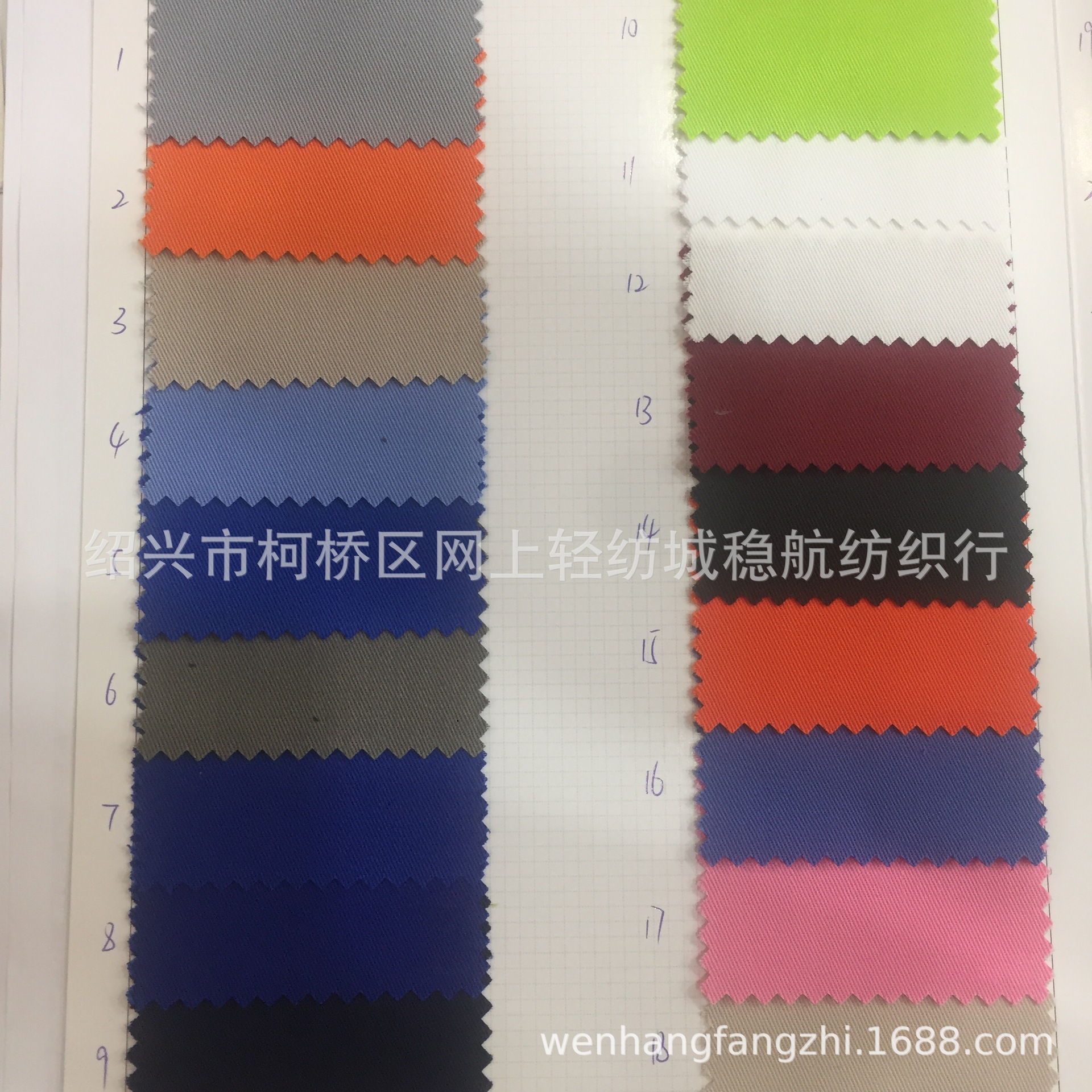 Spot polyester cotton T80/C20 overalls fabric twill TC yarn Card Factory overalls pants labor protection clothing hat shoes