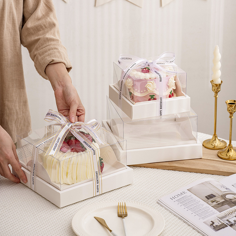 4 Inch 5 Inch 6 Inch Cake Box 4 Inch Cake Box 6 Inch Mousse Transparent Highlight Birthday Cake Packaging Box