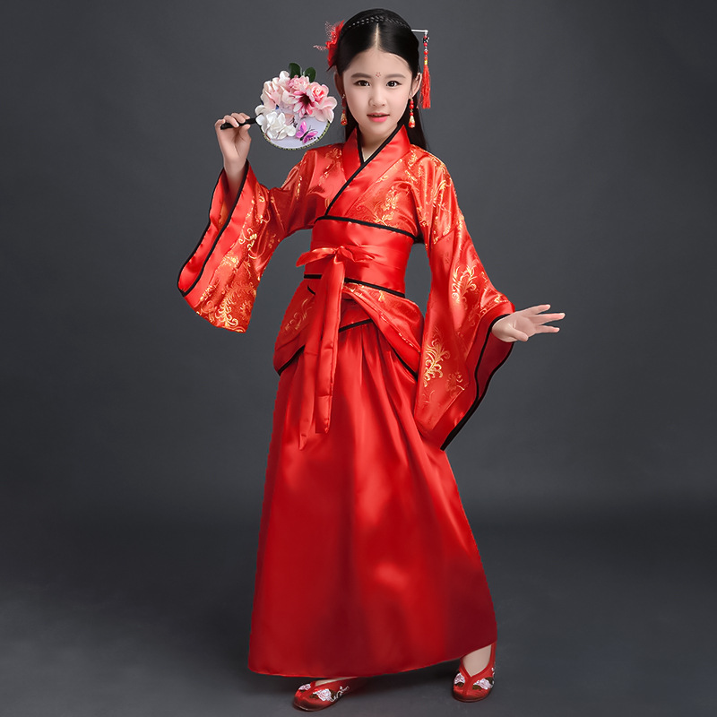 Picture of Children's Ancient Costume Female Hanfu Tang Costume Qin Dynasty Spring and Autumn Warring States Three Kingdoms Imperial Concubine Costume Han Dynasty Gege Ancient Performance Costume