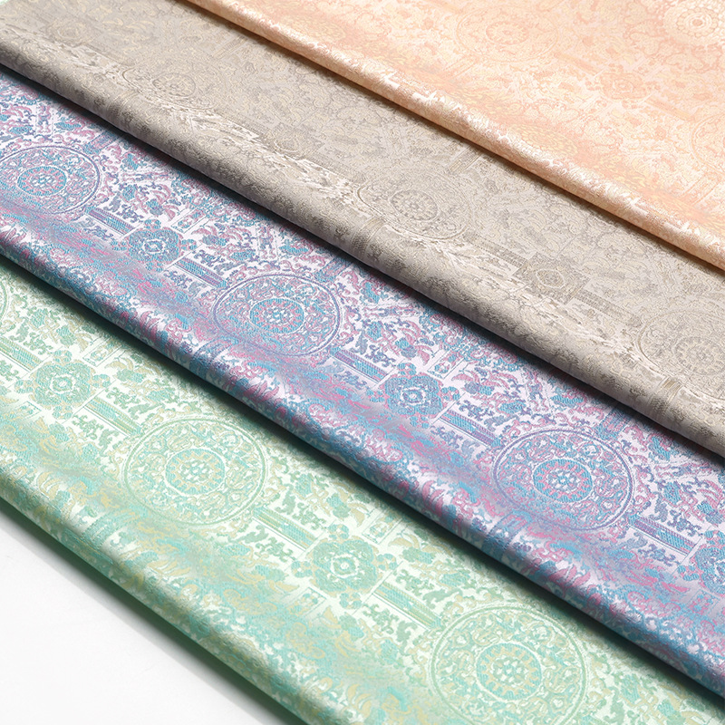 Picture of Brilliantly Colorful Dunhuang Baoxianghua Chinese Style New Chinese Style Jacquard Cloth Imitation Song Brocade Jacquard Hanfu Clothing Fabric