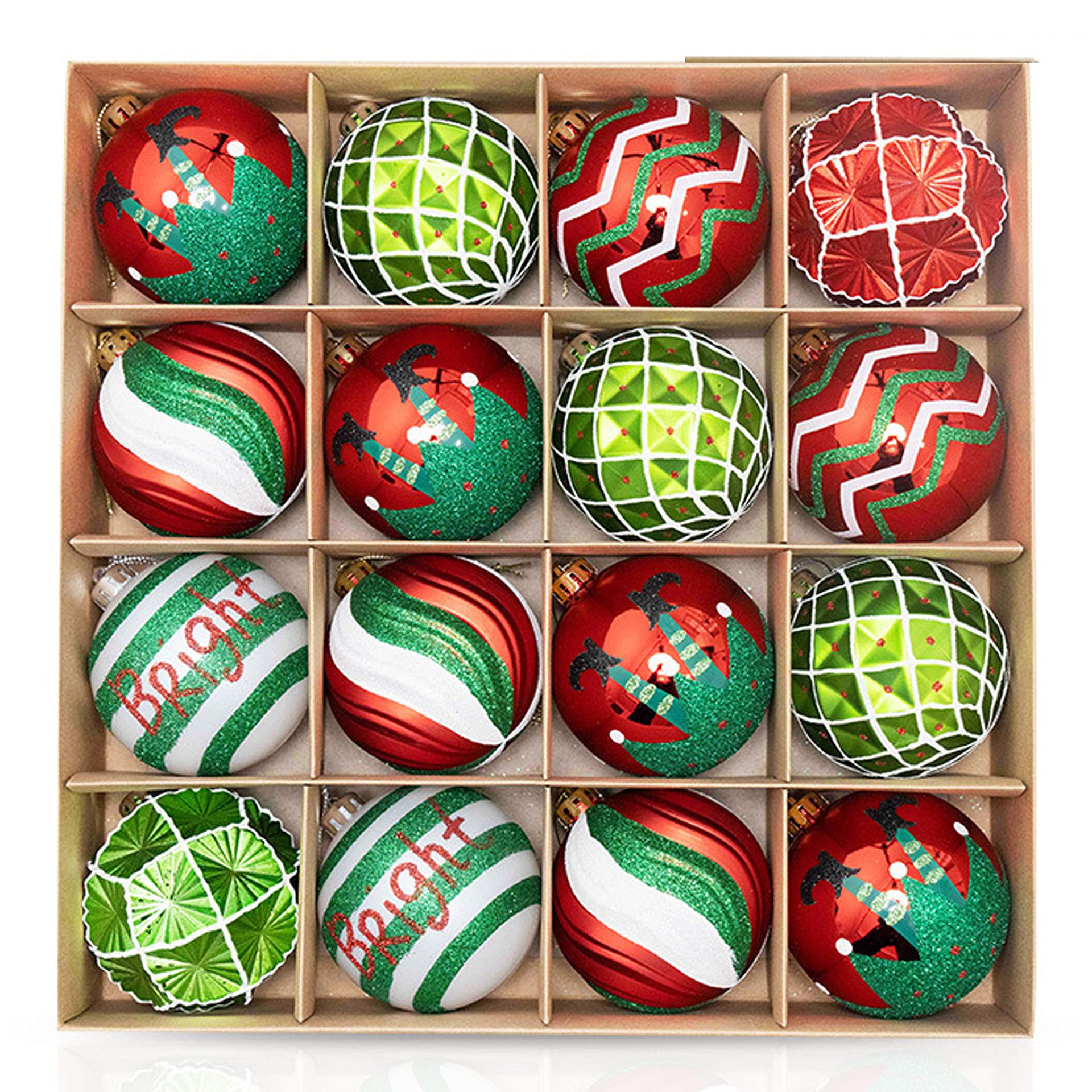 Christmas decoration color ball 6cm/16 plastic blow Christmas ball suit special-shaped glitter hanging ball suit cross-border