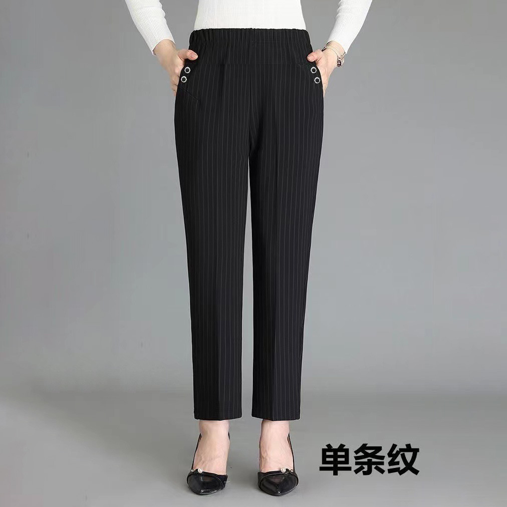 Picture of Autumn and Winter Thickened fleece-lined Middle-aged and Elderly Women's Pants Loose High Waist Casual Pants Outerwear Straight Leg Pants Mother's Pants plus size Cross-border