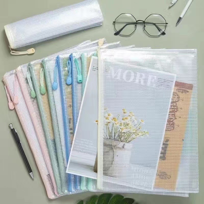 Picture of Grid File Bag A4 with Label Test Paper Bag Data Storage Bag File Bag Pvc Custom Test Paper Storage