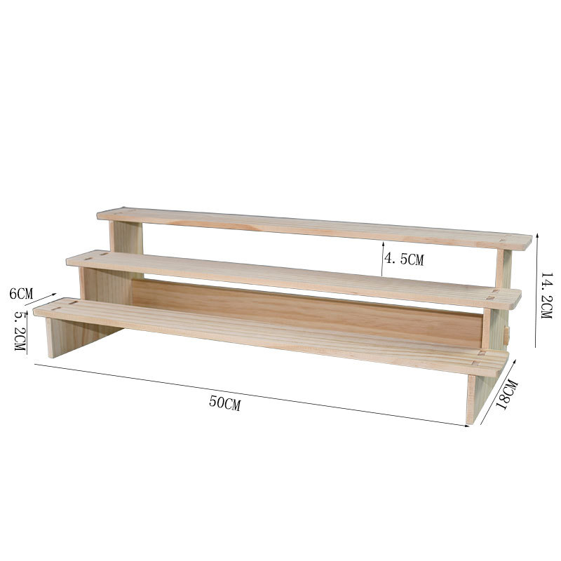 Picture of Solid Wood Ladder Display Rack Blind Box Storage Props Hand-Made Office Display Rack Bubble Mart Two-Yuan Jewelry Rack