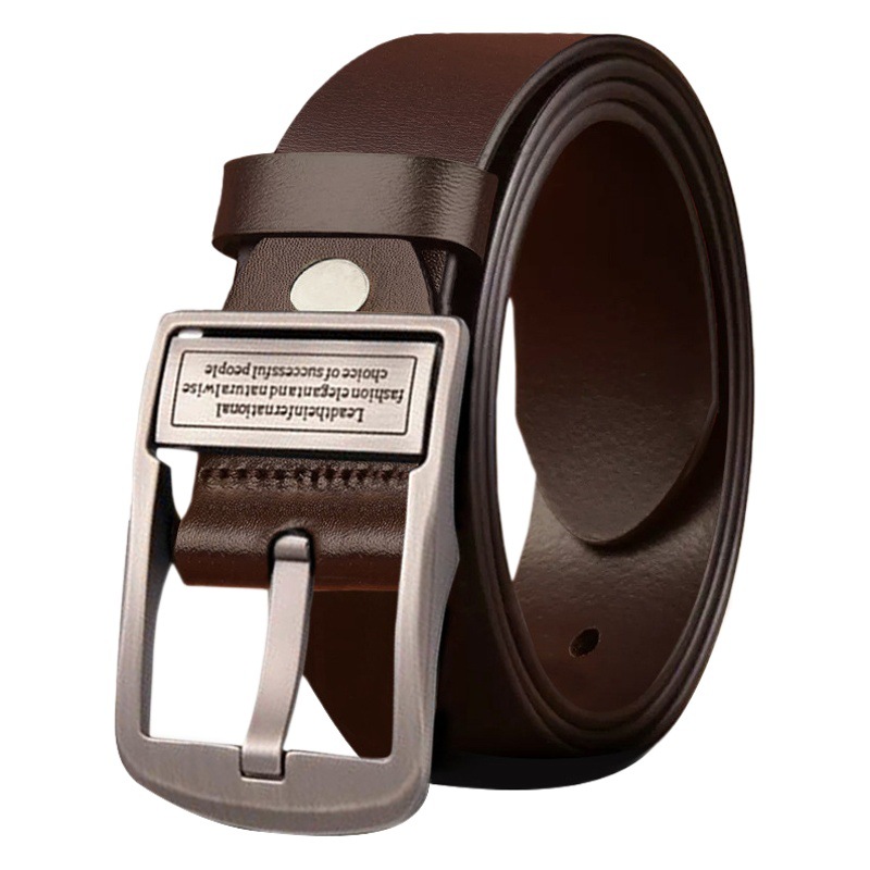 Men's Genuine Leather Belt Retro Cowhide Pin Buckle Belt Double-sided Head Business Casual All-match Trouser Belt Men's Wholesale