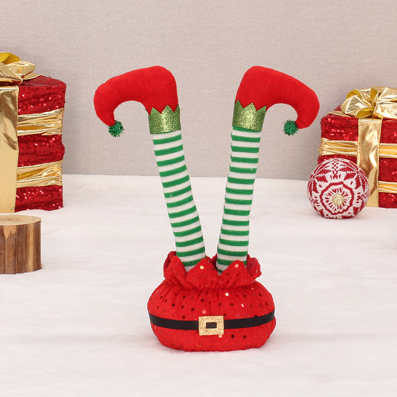 Picture of Factory wholesale cross-border new Christmas decorations inverted elf legs holiday party interior decoration
