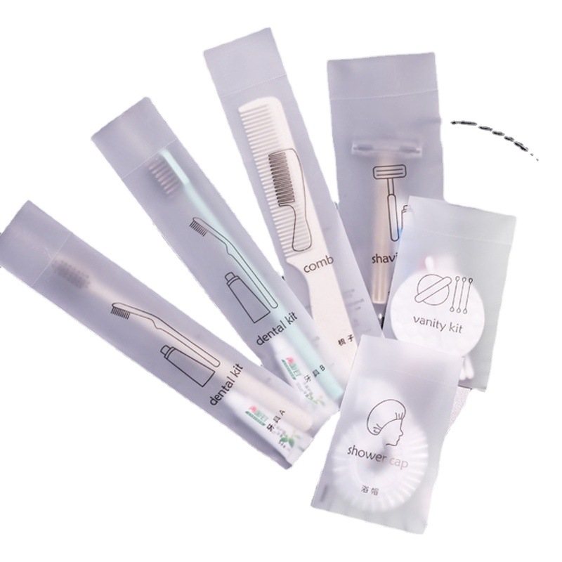 Hotel disposable toothbrush soft hair toiletries set homestay soft film Straw comb shampoo slippers wholesale