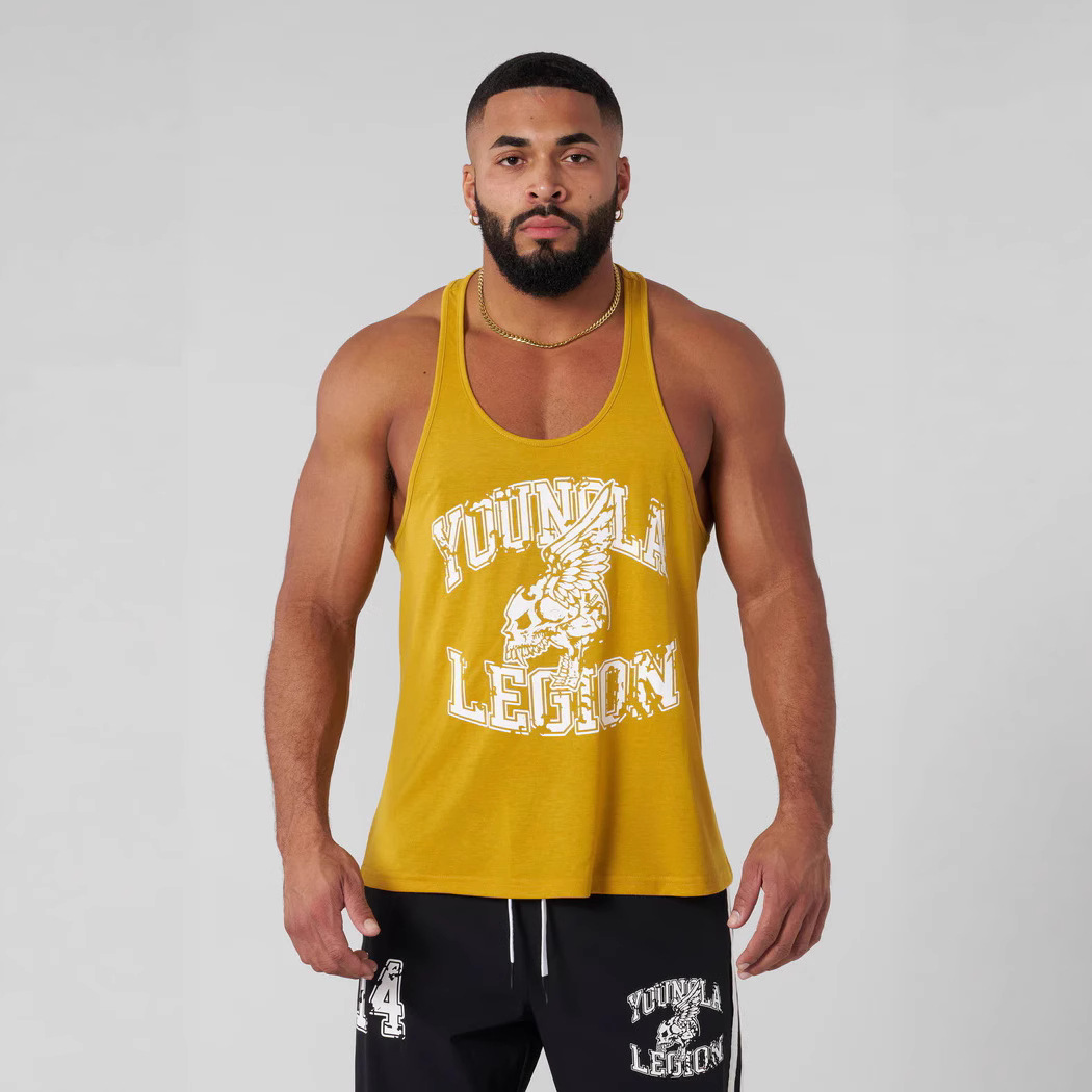 American-Style Young Muscle Sweat Vest for Men, Loose Trendy Plus Size Undershirt for Fitness and Running