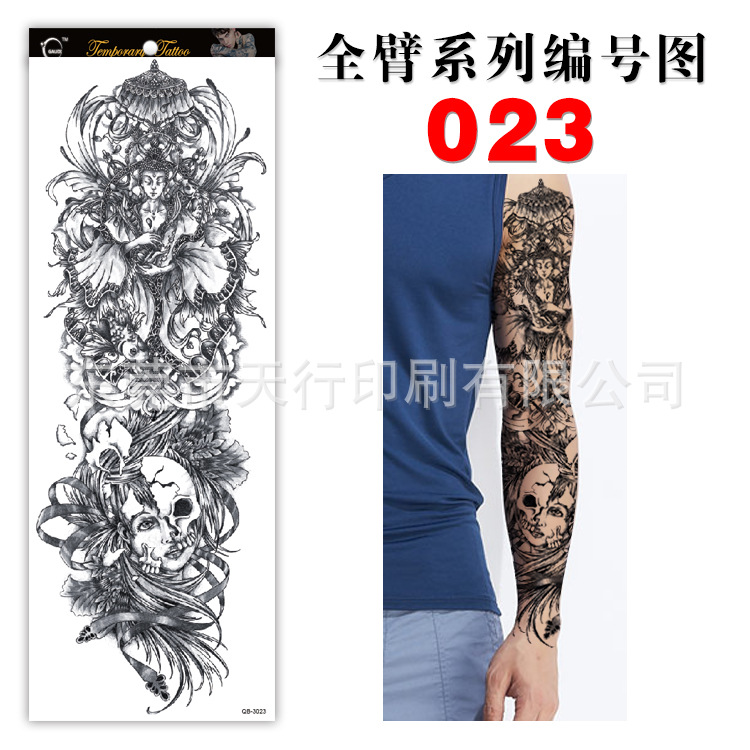 Picture of Manufacturer in Stock Wholesale Full Arm Tattoo Stickers Arm Waterproof Tattoo Stickers Popular Tattoo Decals Arm Horror Tattoo Stickers