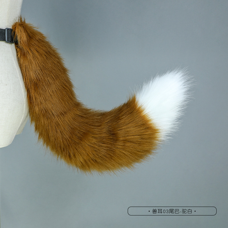 Picture of Handmade Simulated Animal Tail Cute Cosplay Dress up Comic Exhibition Fashion Accessories Handmade Plush Fox Tail