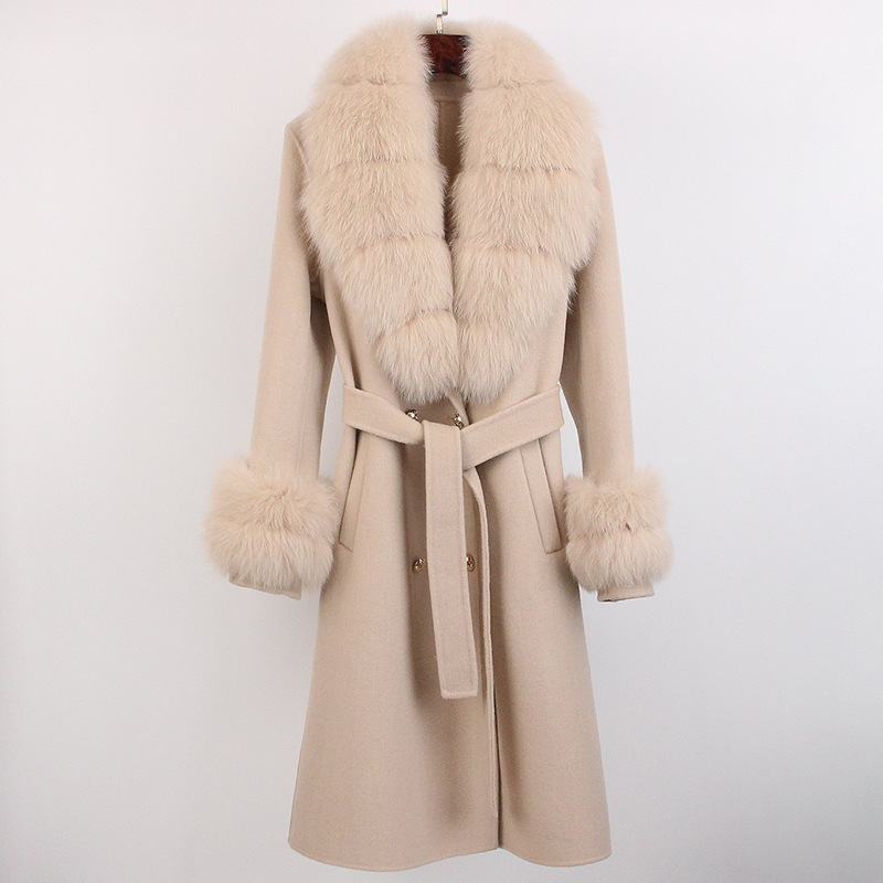 Picture of Cashmere Wool Coat Coat Autumn and Winter Coat Women's High-end Double-sided Wool Coat Women's Fox Wool Collar
