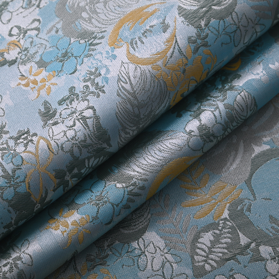 New Acetate Jacquard Fabric Summer Tropical Plants Retro Literary Jacquard Shirt Dress Fabric Wholesale