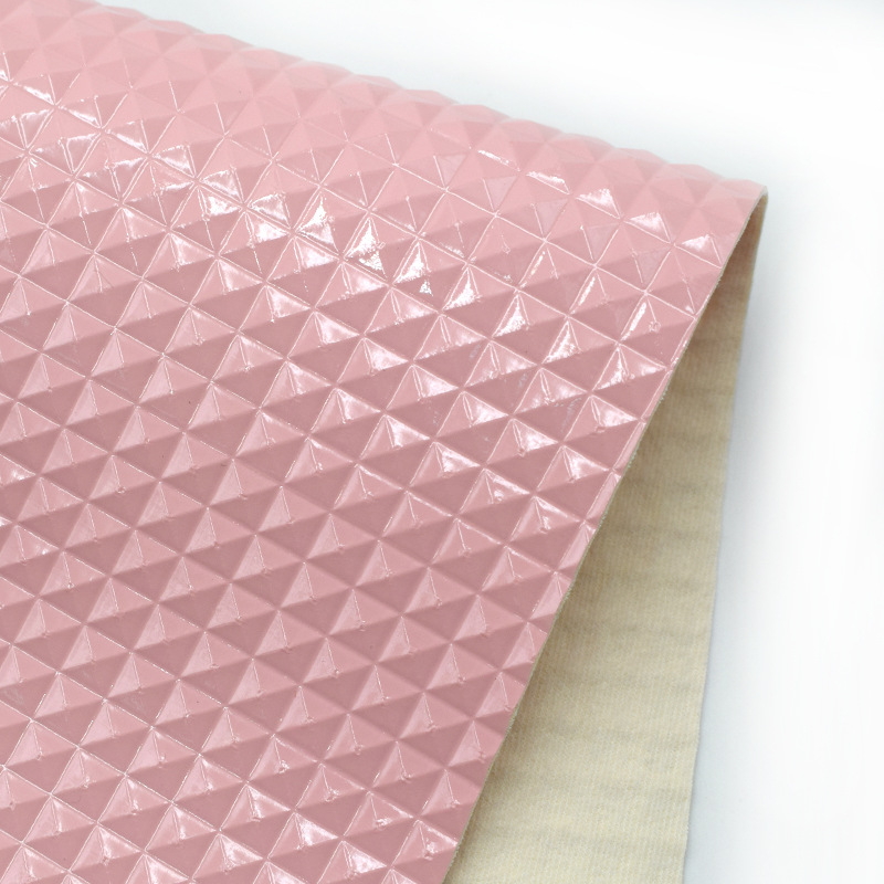 Picture of Three-dimensional high-gloss diamond pattern PVC leather 0.8mm brushed bottom Diamond checkered handbag cosmetic bag glasses bag fabric