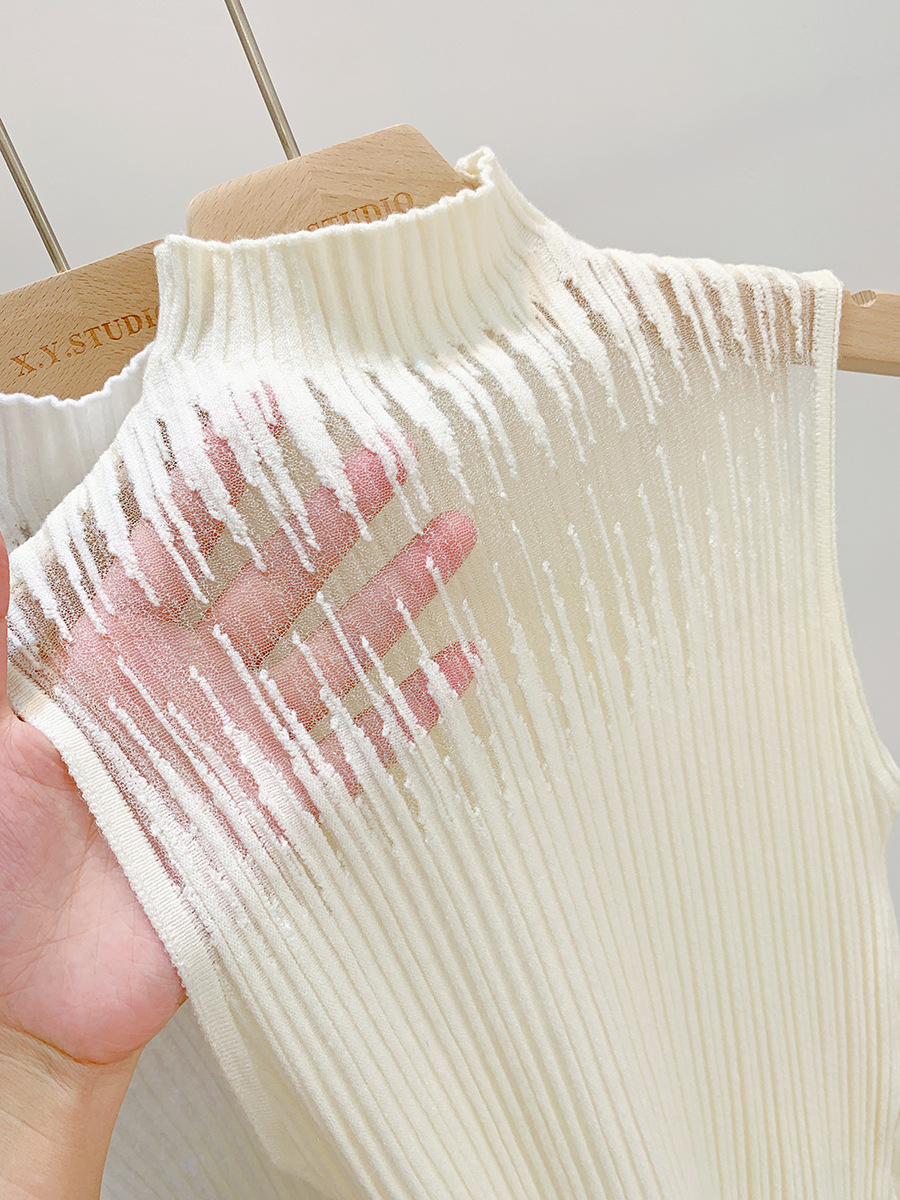 Picture of Sexy half turtleneck camisole women's summer undershirt outer knitted sweater sleeveless top 1688 wholesale