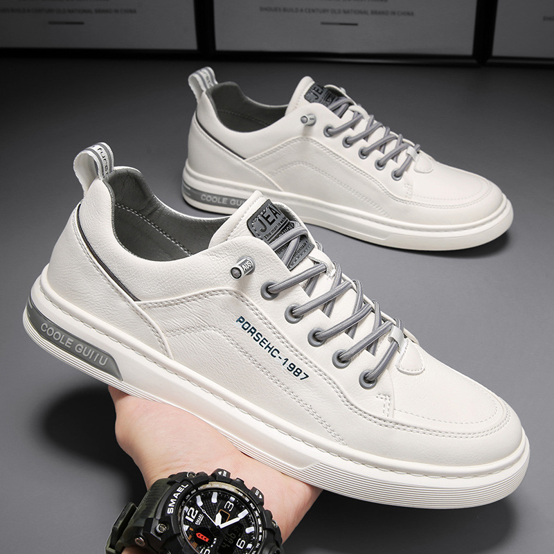 Picture of Men's Shoes 2025 New Summer Men's Casual Leather Shoes Korean Style Trendy Easiest for Match Sports Shoes Men's Small White Shoes