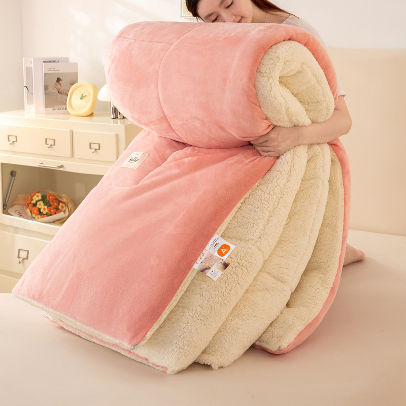 Picture of Lamb Velvet Quilt Winter Quilt Milk Velvet Coral Velvet Spring & Fall Quilt Student Dormitory Single Quilt Quilt Core Does Not Shed Lint
