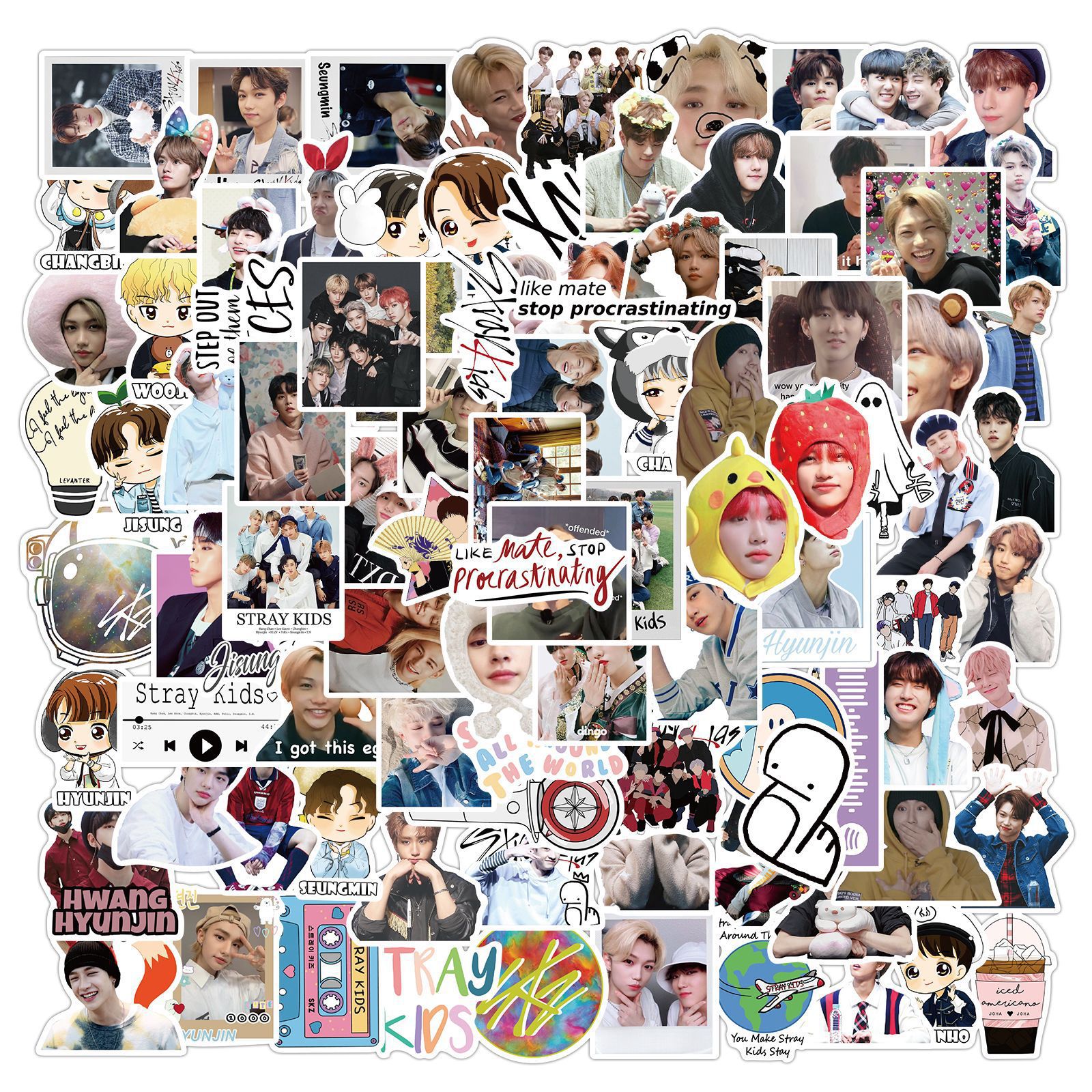 100 pieces South Korea men's group Stray Kids graffiti stickers personalized decorative computer luggage waterproof stickers