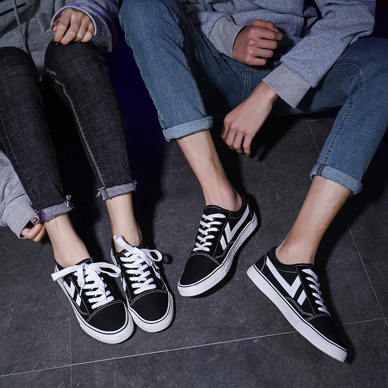 Picture of Korean-style All-match Canvas Shoes Men's Hong Kong-style Casual Sneakers Students Women's Low-top Students White Shoes Couple's ins Shoes