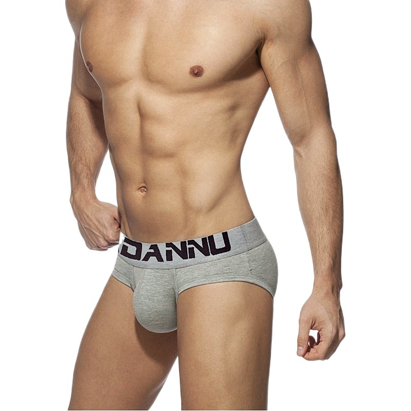 Men's Briefs Sexy Pure Cotton Comfortable Simple Trendy Letters Low Waist Breathable U Convex Bag Sports Youth Underwear