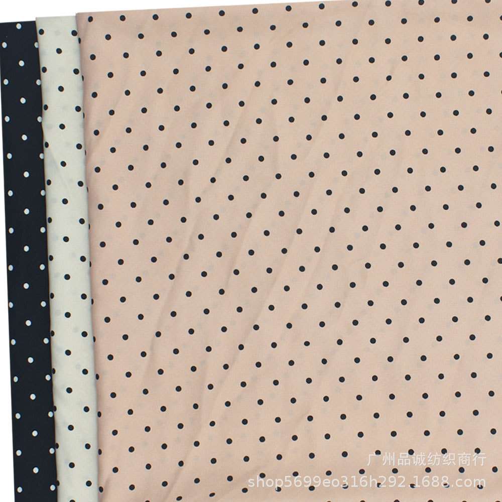 Ripped Card Plain Satin Printing 0.3 Polka Dot Wave Dot Chiffon Printed Cloth Spring and Summer Women's Slip Skirt Dress Fabric