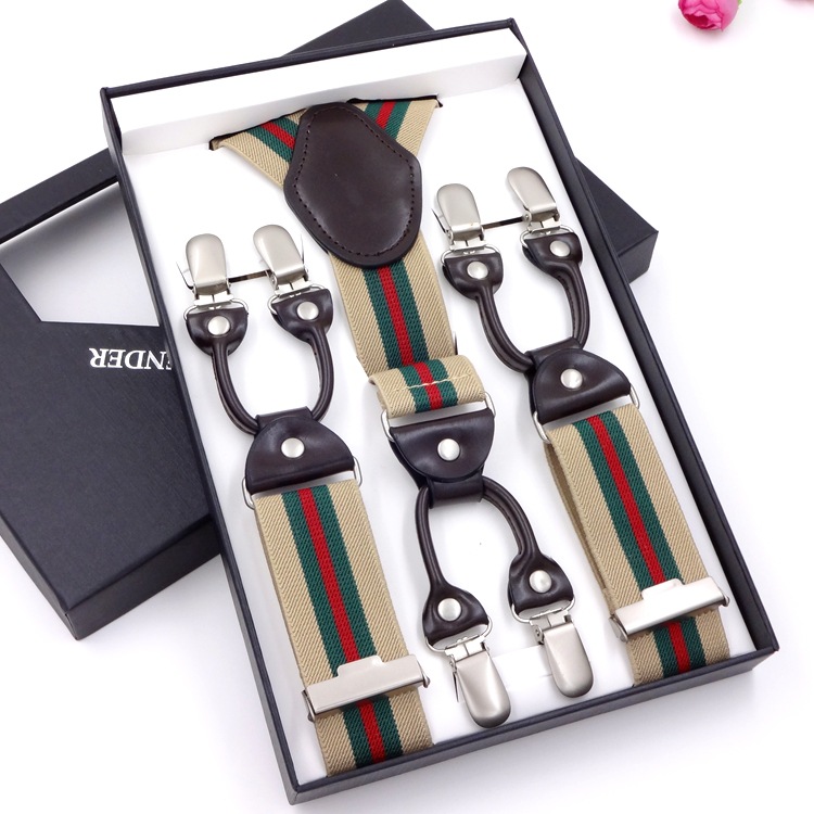 Picture of In stock, 2016 men's suspender suspenders business formal wear suspender 6-clip elastic suspender iek