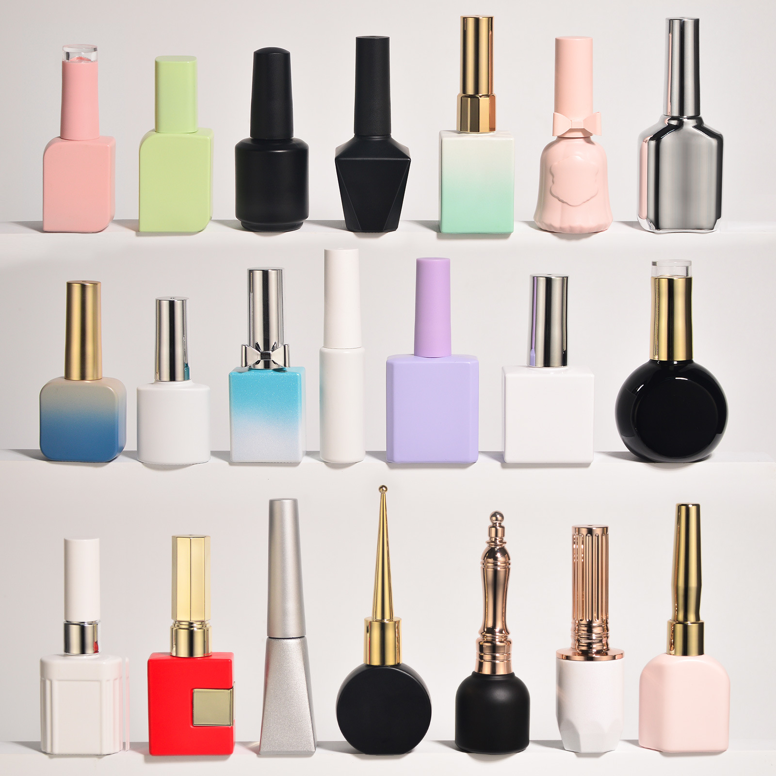 Picture of Factory wholesale in stock new nail polish bottle 10ML 12ML color variety of good-looking nail polish empty bottle