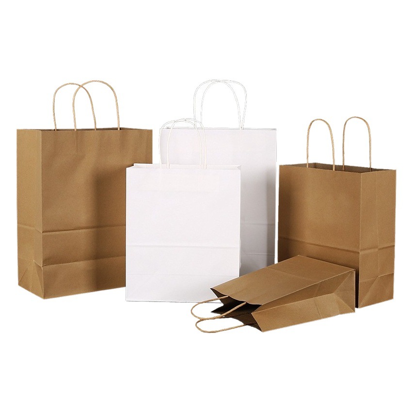 Kraft paper handbag gift high color value packaging clothing store coffee packaging storage gift box bag wholesale custom
