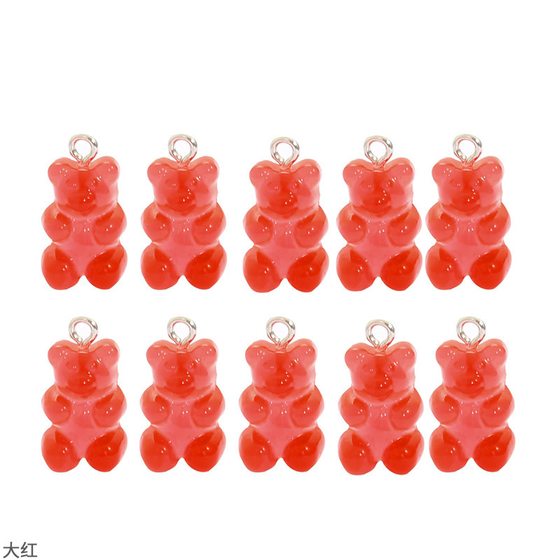 Picture of Transparent Candy Color Resin Bear Accessories Handmade DIY Homemade Bracelet Earrings Jewelry Keychain Pendant Material
