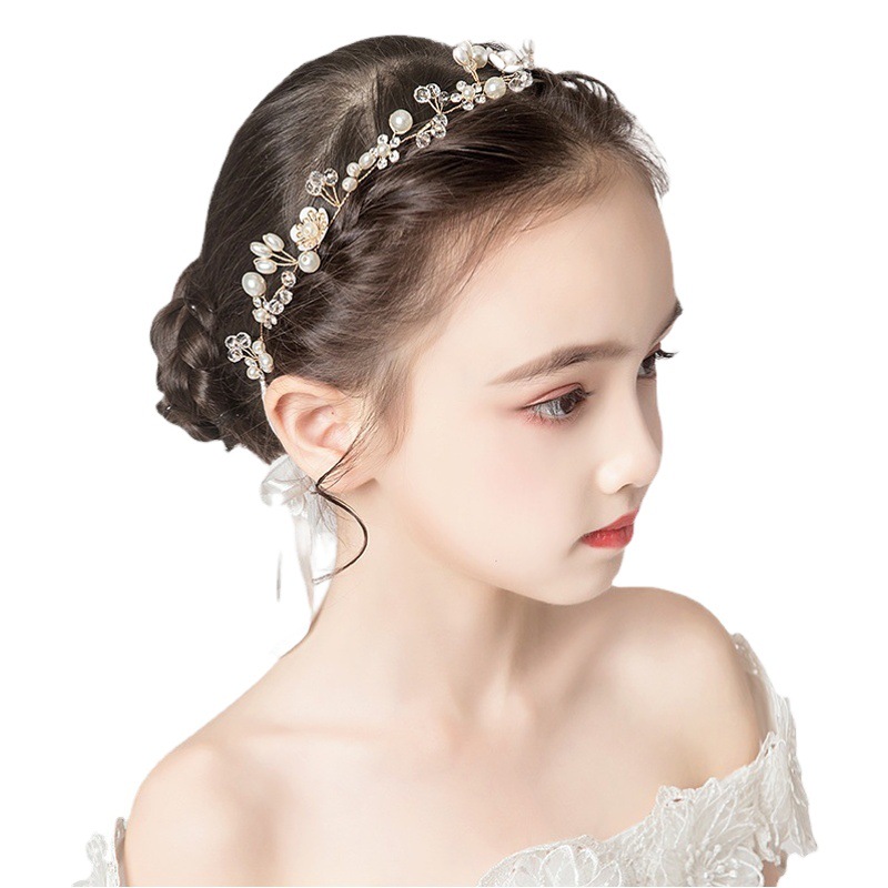 Children's Headwear Headdress Flower Wreath Set Girls' Hair Accessories Princess Headband Girls' Hair Band Flower Girl Performance Accessories