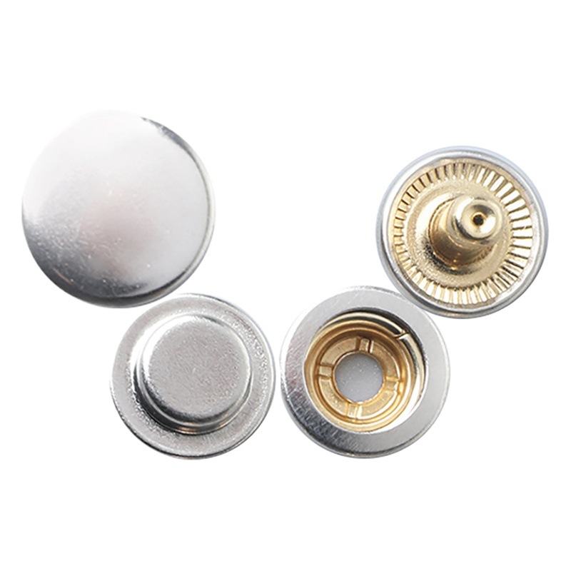 Cross-border Hot Selling Boxed Metal Tee-button Button-free Seam-free Buckle Coat Flat Buckle Down Jacket Buttons