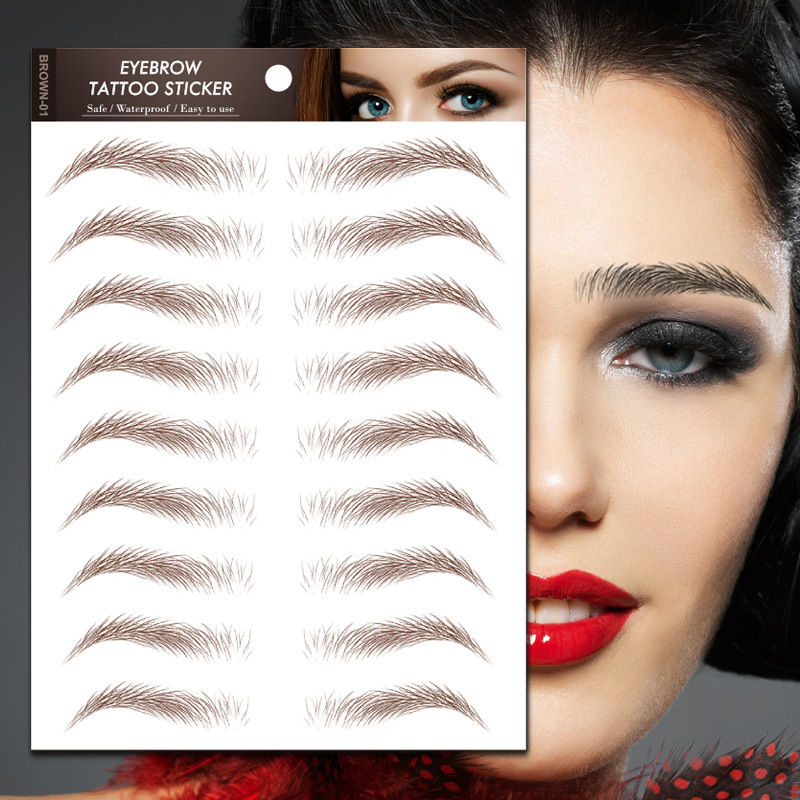 Picture of Factory wholesale cross-border waterproof 6D imitation ecological eyebrow stickers simulation beauty tattoo stickers lower eyelash eyebrow stickers