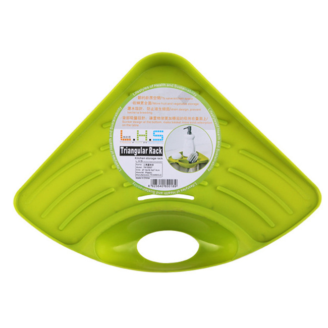 Picture of Suction Cup sink rack plastic storage rack storage rack dishwashing sponge rack triangle drain rack 87g