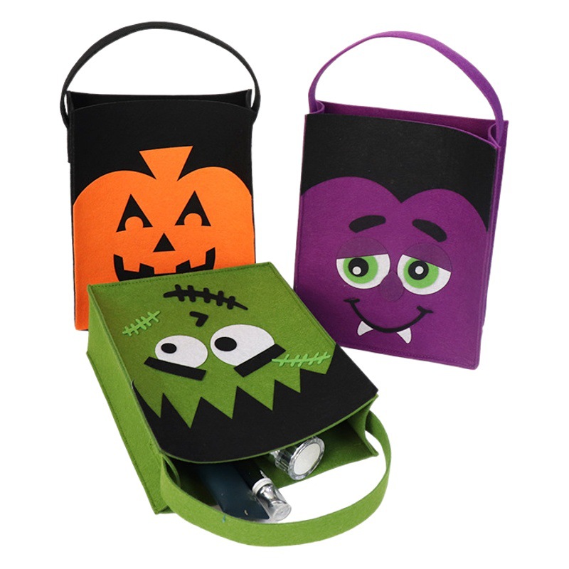Halloween Candy handbag diy felt bag cross-border hot sale funny holiday theme party gift bag storage