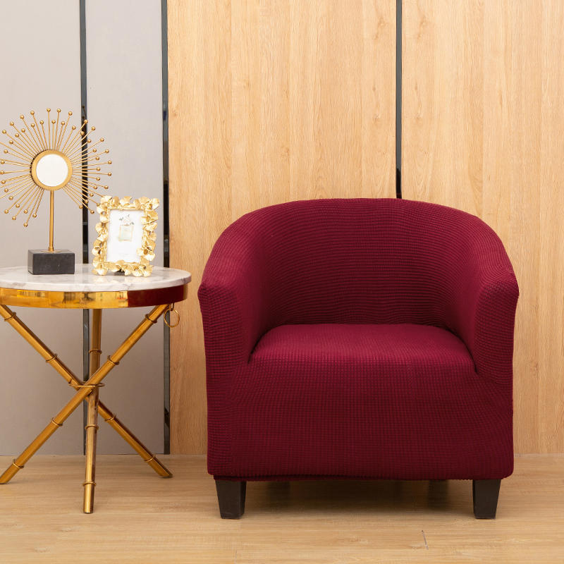 Picture of Corn fleece semicircle sofa chair cover thickened conjoined elastic dining chair cover anti-fouling stool cover chair cover