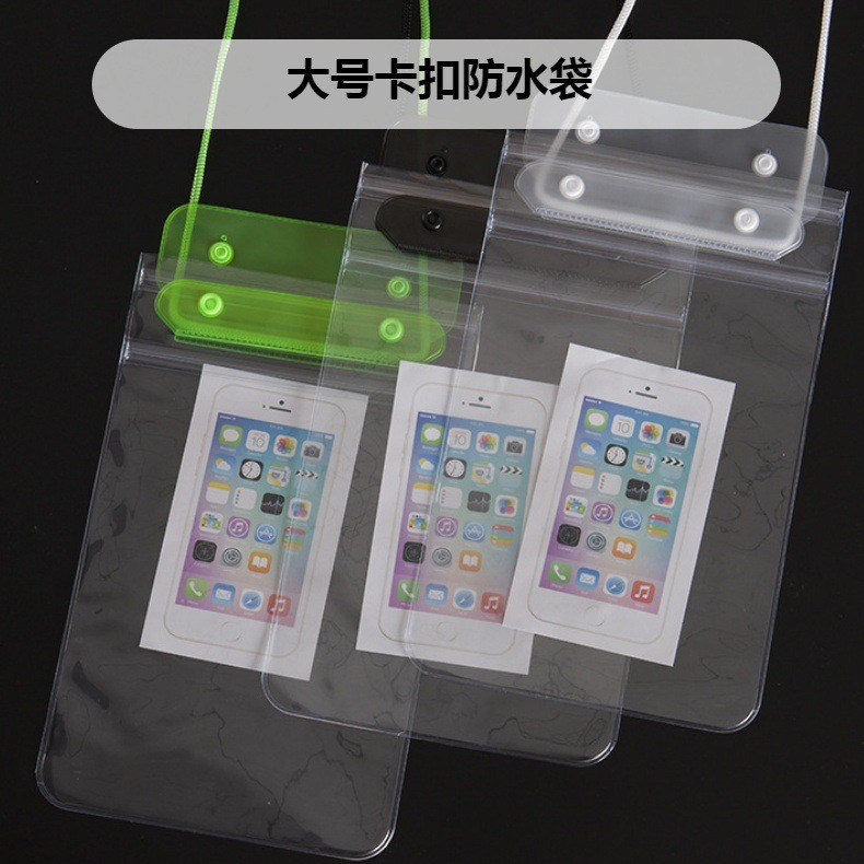 Outdoor travel touch screen large mobile phone waterproof storage bag swimming diving hanging neck sealing bag Sports mobile phone case