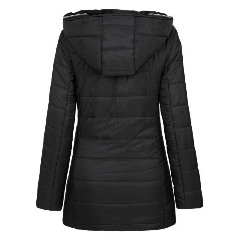 Aliexpress Amazon Hooded Long-Sleeved Velvet Cotton Jacket Winter Mid-Length Zipper Jacket 9988 # Hot Selling Cross-Border