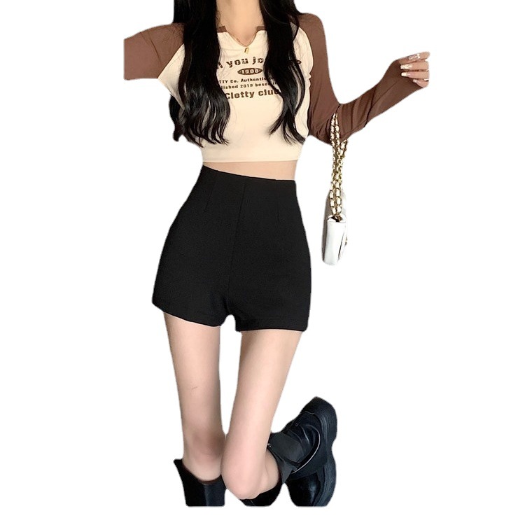 Picture of 2023 New Cyber Celebrity Sexy High Waist Slimming Bag Hip Large Size Slimming Elastic Pole Dance Shorts Women's Summer Hot Pants