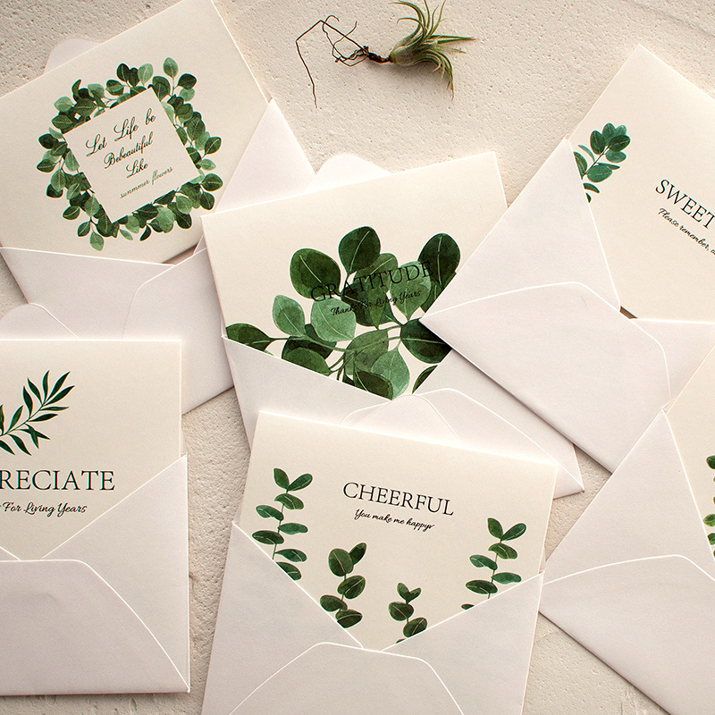 Picture of Summer greeting card simple small fresh card holiday birthday blessing Thanksgiving postcard student couple handwritten card