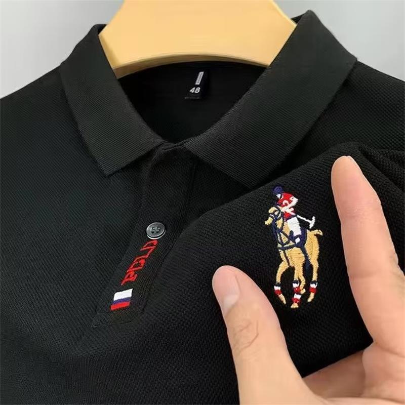 Factory wholesale export polot shirt men's short sleeve summer casual loose lapel half sleeve thin men's t