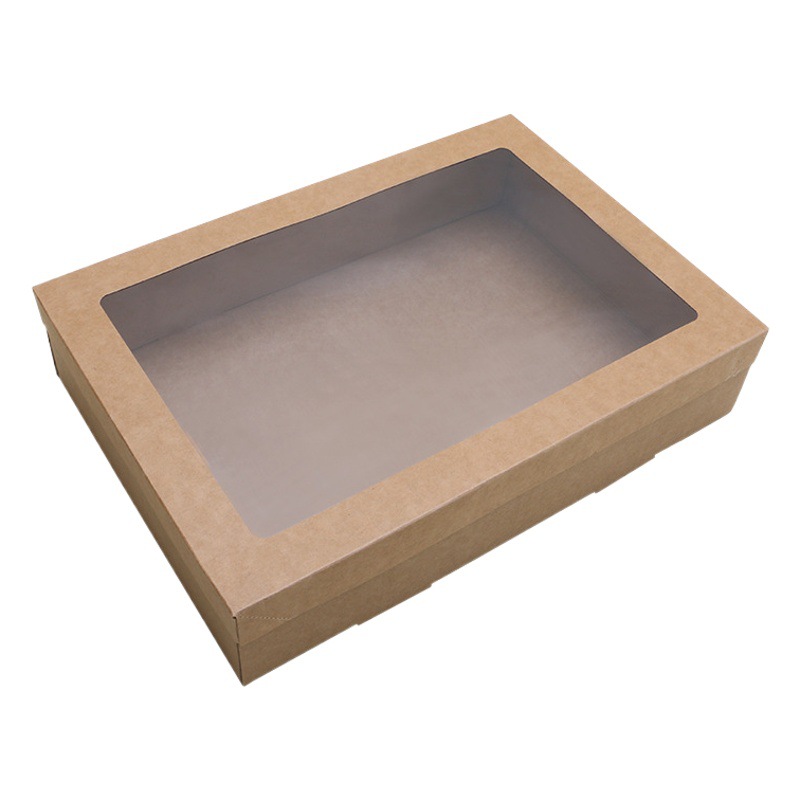 Brown Packing Corrugated Paper Spring Window Camping Style Fruit Picnic Box Dessert Cake Box Picnic Packing Box Picnic Box