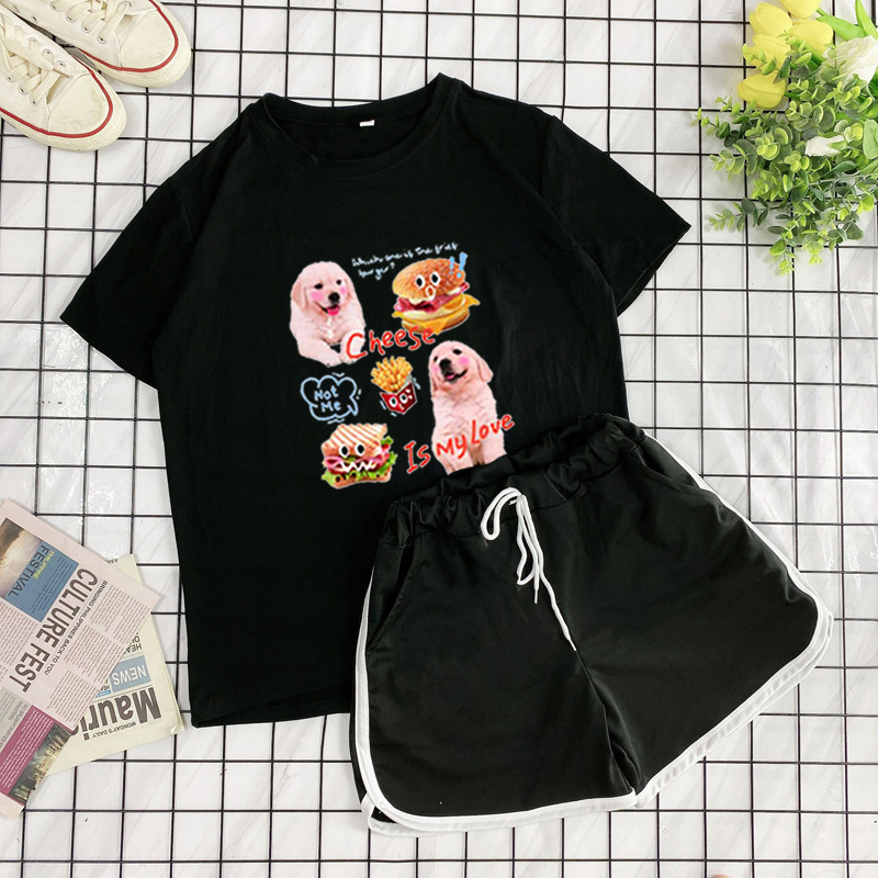 Cross-Border 2025 New Spring and Autum Sportswear Suit for Female Students Korean Style Loose Fashion Top Casual Two-Piece Set