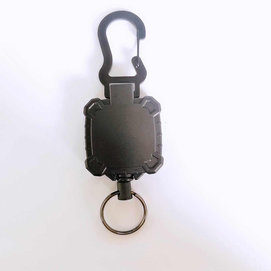Picture of Cross-border black heavy-duty easy-pull buckle anti-theft steel wire rope retractable mountaineering keychain outdoor ABS square buckle LOOG