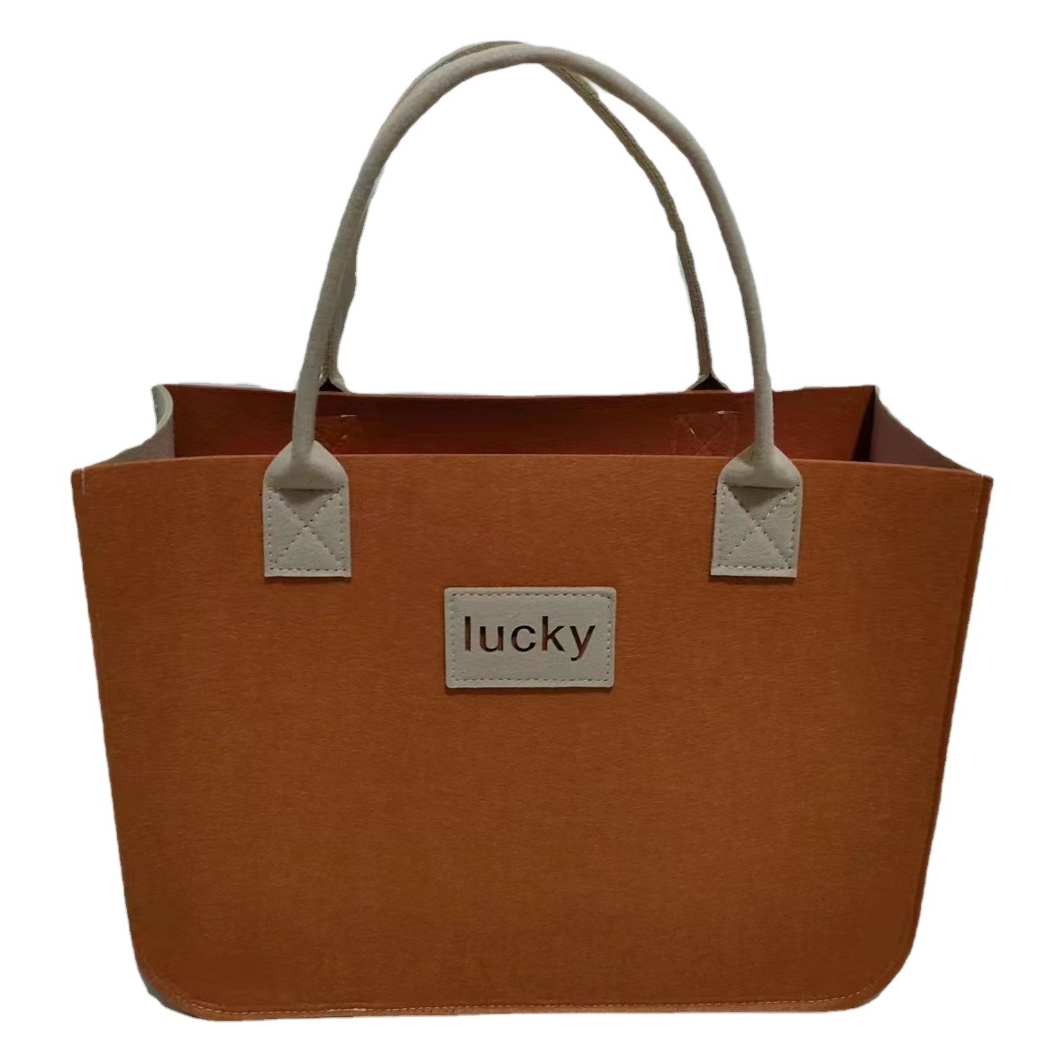 2023 New Double Color Felt Handbag Gift Bag Felt Tote Bag Simple Letter Large Capacity Shopping Bag